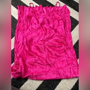 Zara Hot Pink Silky Slip Dress